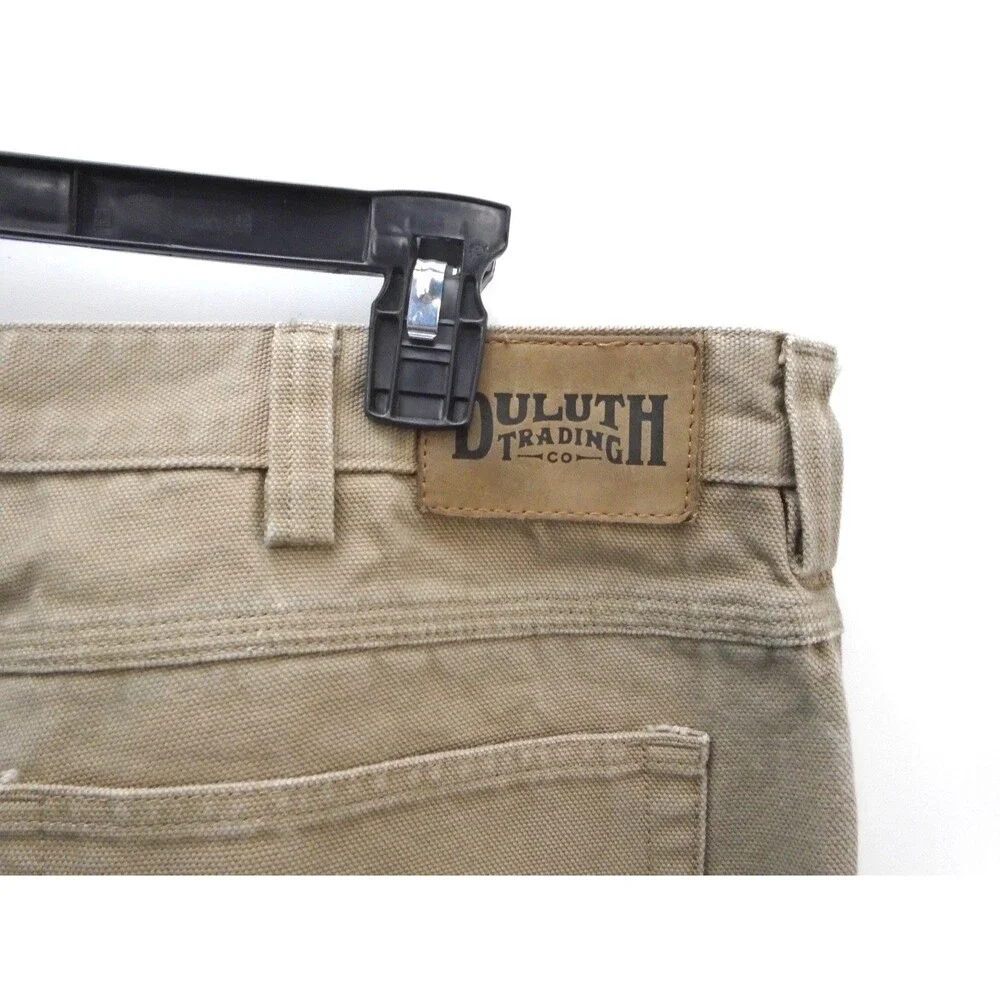 Duluth Trading Pants Mens Size 40x30 Beige Fire Hose Straight Leg Fend of Finish - Picture 10 of 11